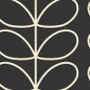 Orla Kiely Wallpaper-Giant Linear Stem Charcoal Wallpaper