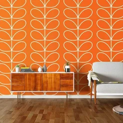 Orla Kiely Wallpaper-Giant Linear Stem Tomato Wallpaper